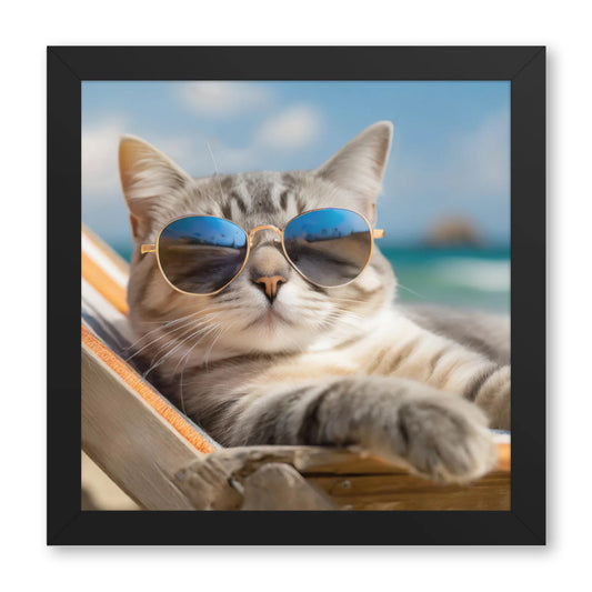 Beach Cat Framed Print