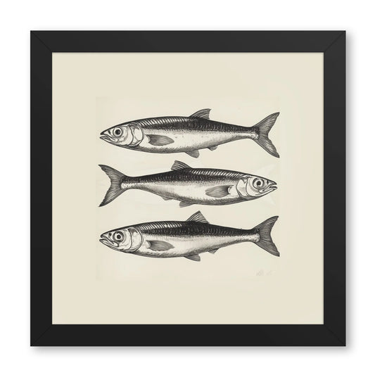 Three Sardines Framed Print
